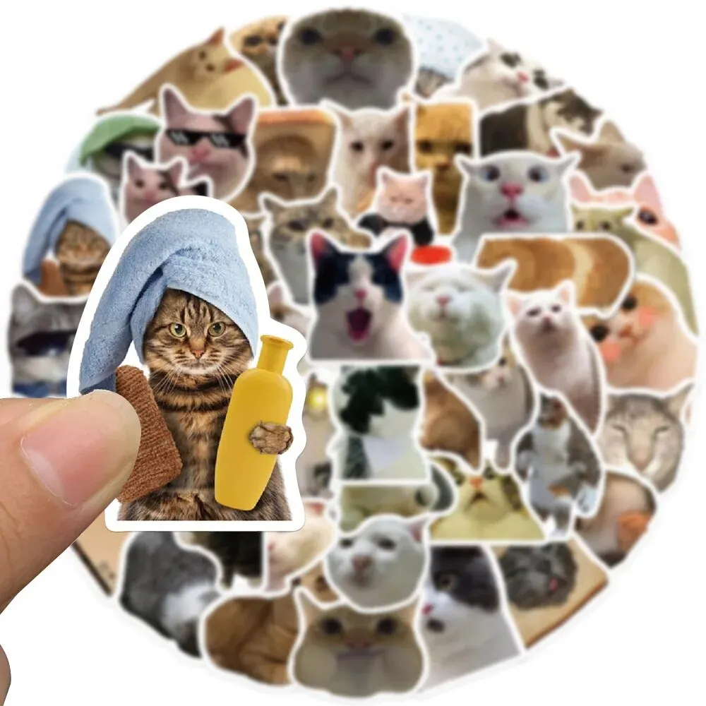 50pcs Waterproof Cat Stickers – Creative Stationery & Decoration Set