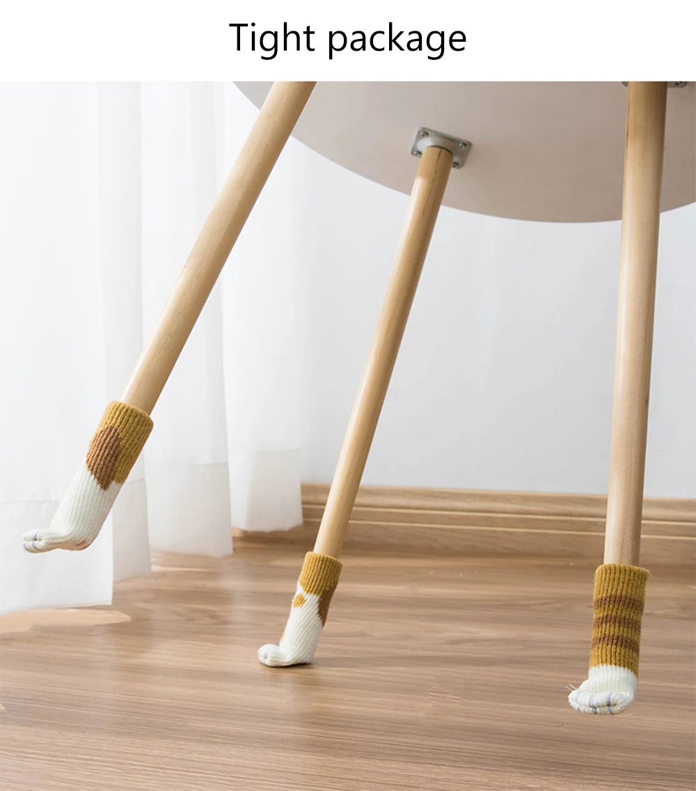 4/16 Pieces Furniture Table Foot Cover Mute Non-slip Mat Table and Chair Foot Pad Foot Cover Cat Claw Knitted Socks 4/16 Pieces Furniture Table Foot Cover Mute Non-slip Mat Table and Chair Foot Pad Foot Cover Cat Claw Knitted Socks