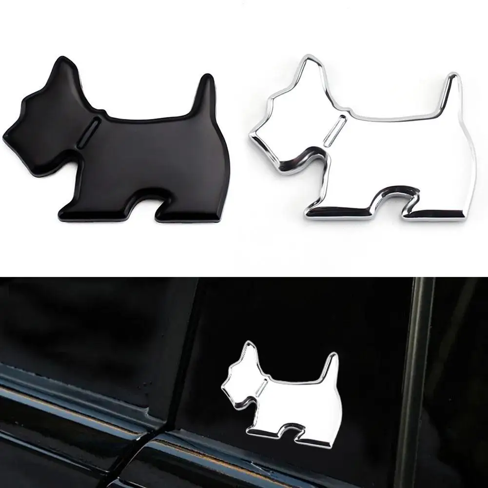 

Lovely Puppy Car Sticker Dog Auto Emblem 3D Metal Boot Badge Fender Gold Black Automobile Tuning Car Styling Accessories