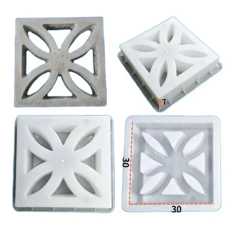 Antique Cement Flower Pane Mold Fence Wall Decoration Hollow Ventilation Flower Wall Brick Abrasive concrete molds