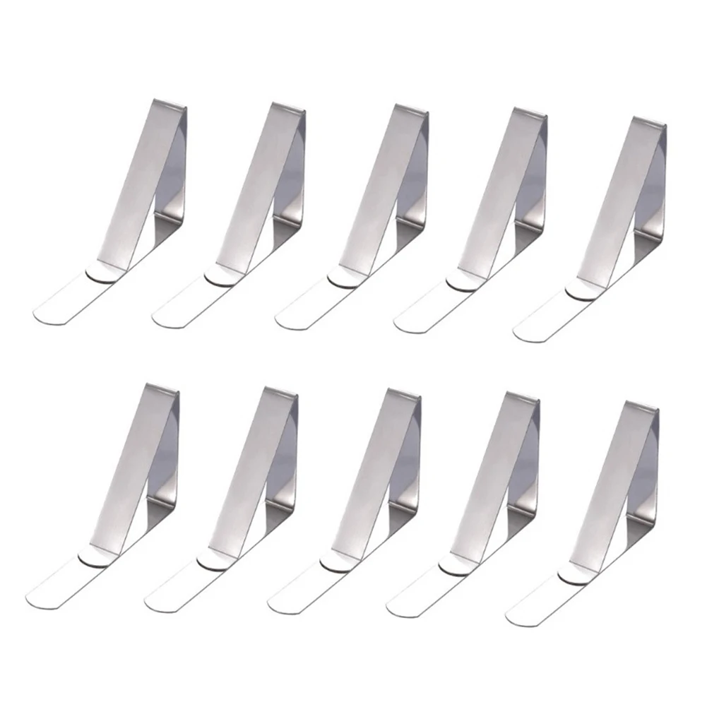 

10PCS Stainless Steel Tablecloth Clips Decorative Table Cloth Clamp Holder Table Cover Clamps For Picnic BBQ Wedding Decor