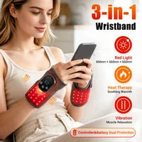 660nm Infrared Wrist Massager Red Light Heating Vibration Massage Wrap Brace Electric Wristband Pad for Hand Joint Support Relax 1