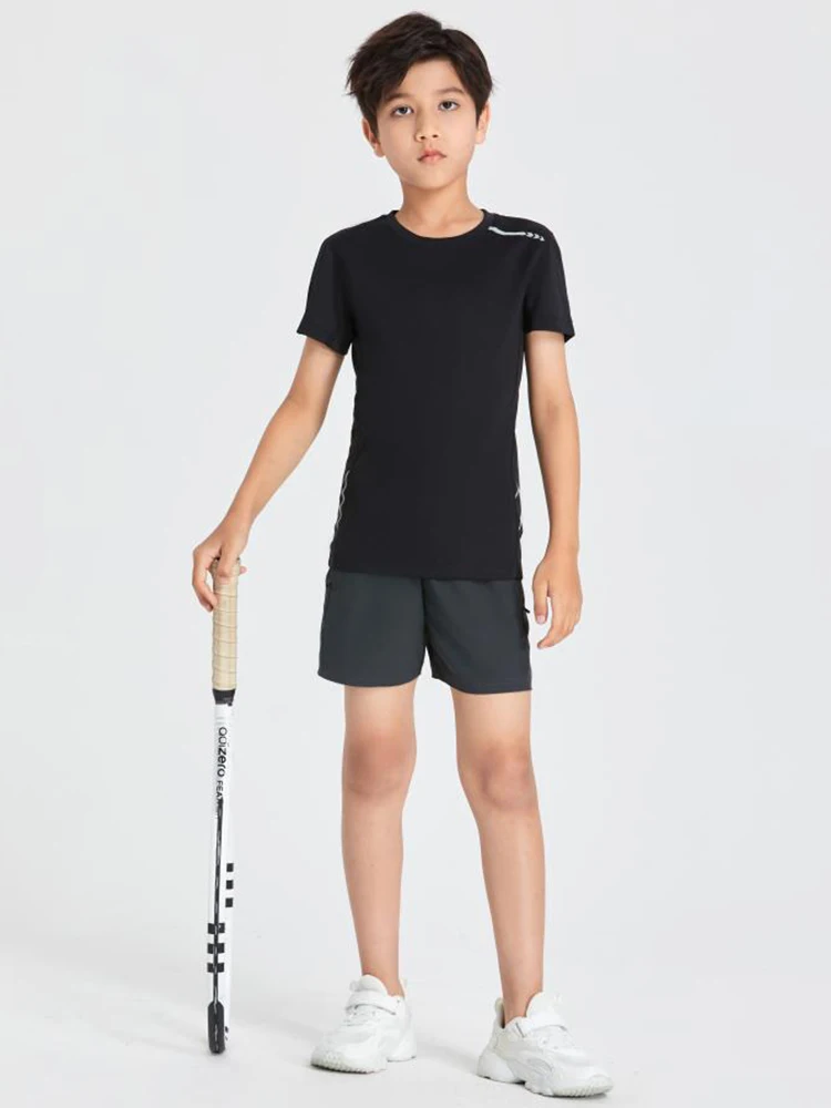 Kids Short Sleeve T Shirt Summer Quick Drying Sweat Absorbing Kids Teenagers Sports Running Short Sleeved T-shirt Comfortable Breathable Quick Drying Top