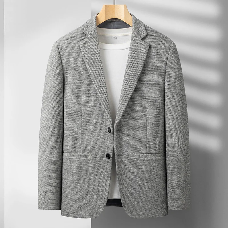 Men High-End Boutique Wool Suit Casual Business Top Coat Fashion Gentleman Party Four Seasons Elegant Tailored Suit mens blazer