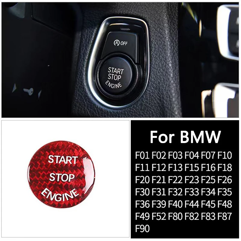 Carbon Fiber Start Stop Push Button Engine Ignition Switch Protective Sticker For Bmw F10 F20 F15 F21 F32 F36 F02 F11 F90 F48