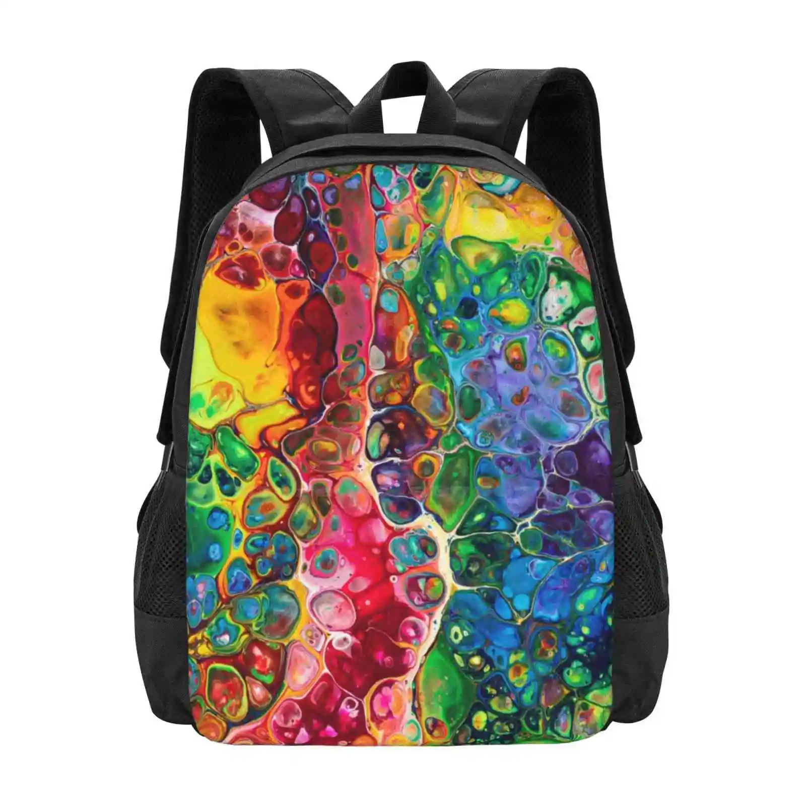 

Somewhere Over The Rainbow Pattern Design Bagpack School Bags Rainbow Abstract Fluid Art Artistic Expressions Ashley Carter