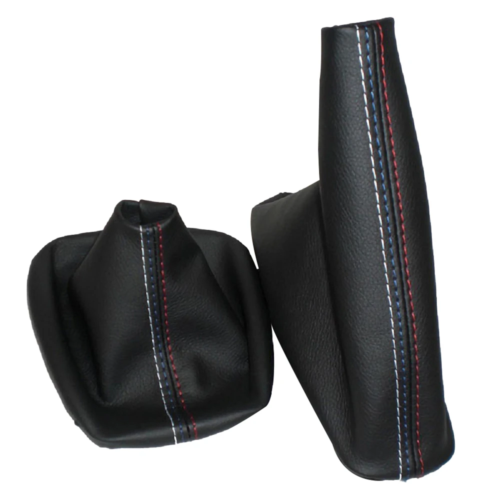 Car Gear Shift Collars Manual Handbrake Gaiter Boot Cover Leather Easy Installation gear shift cover car handbrake cover For BMW 3 Series E36 E46 E30 E34 M3 Z3