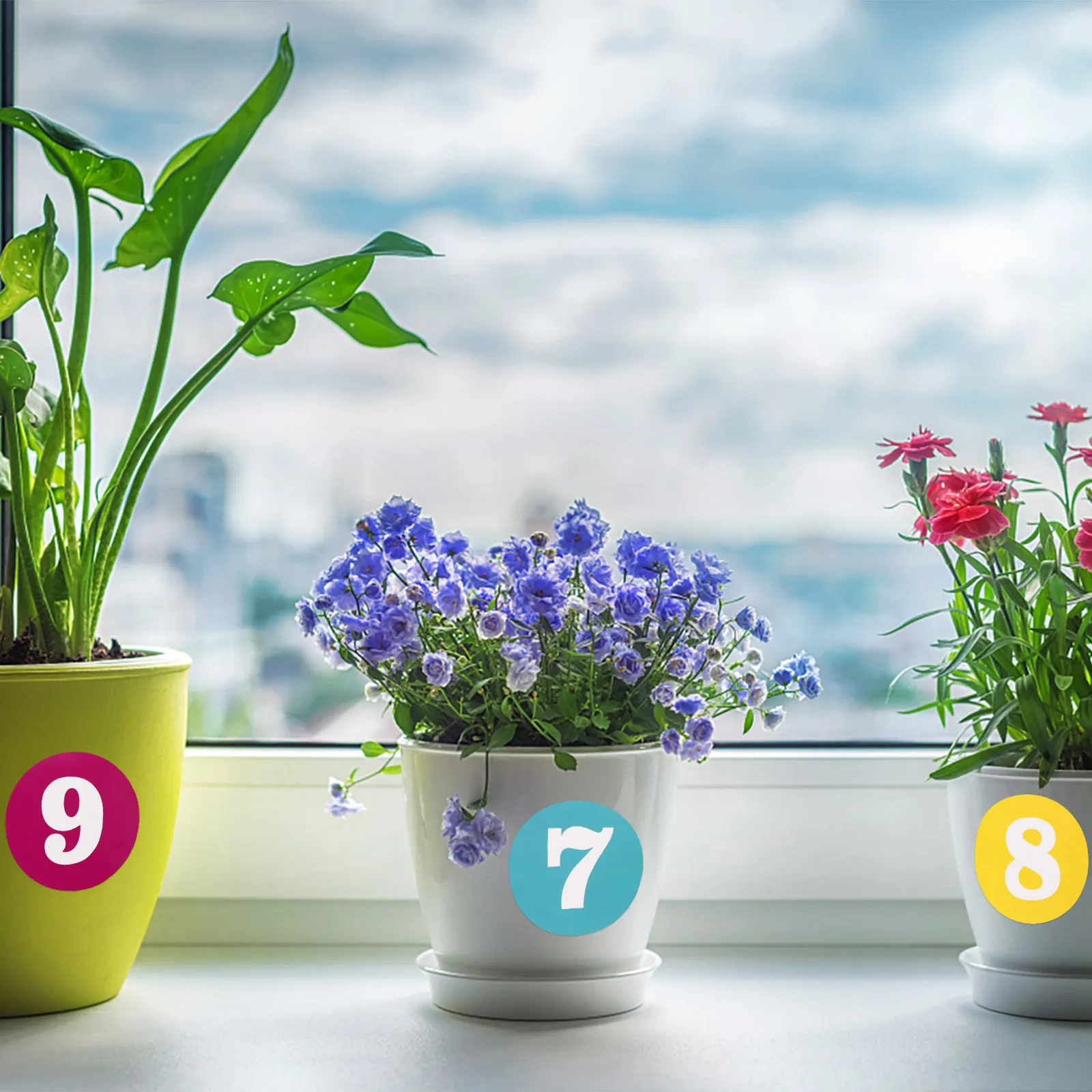 2 시트 다채로운 원형 숫자 스티커 PVC 방수 자체 접착식 봉투 씰링 선물 포장 DIY 공예용