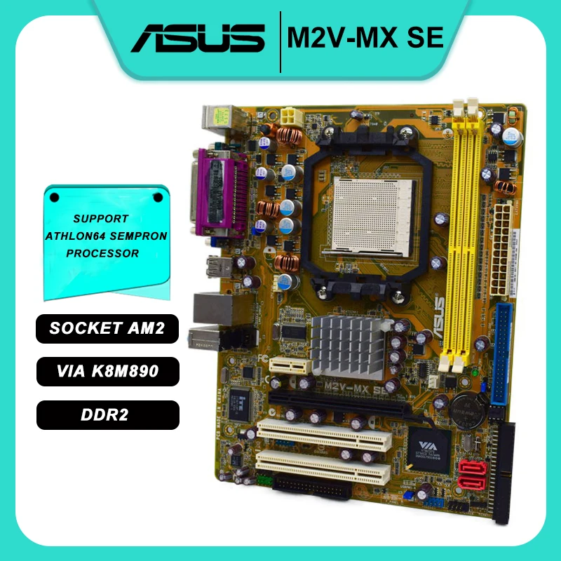 ASUS M2V MX SE Motherboard AM2 DDR2 VIA Delta Chrome IGP K8M890 DDR2 4G