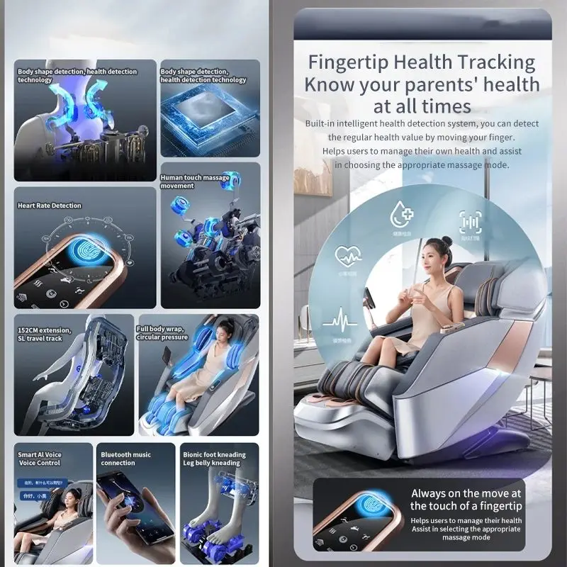 3 Year Warranty 4D Waist Heating Luxury Massage Chair Full body Airbag  SL Track Massage Sofa 3D Zero Gravity Home Office Chair 4