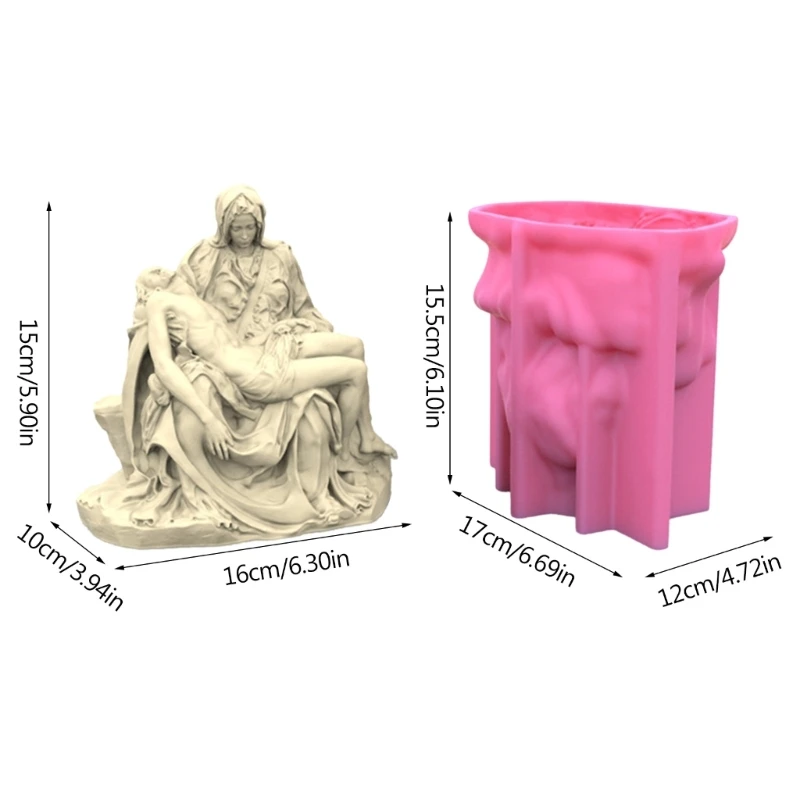 MXME Pieta Silicone Stand Ornaments Resin Mould Resin Statue Mold Making Mold