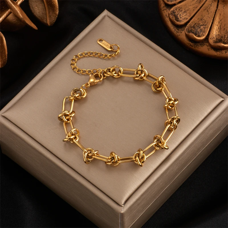 MEYRROYU 316 Stainless Steel Charm Bracelet for Women Party Girls Gift Statement Jewelry