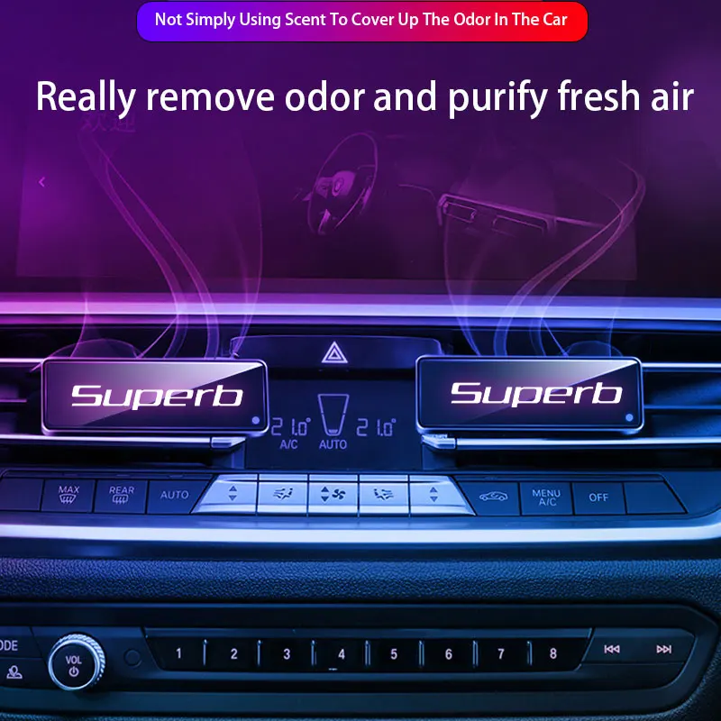 

Car air outlet aromatherapy perfume glowing colorful LED atmosphere light For Skoda SUPERB car Accessories