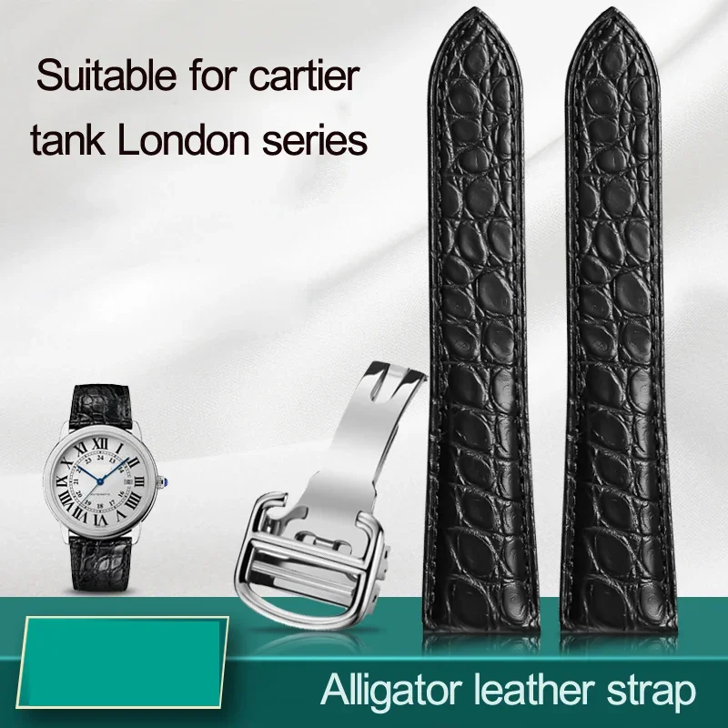Premium Alligator Leather Watch Strap - Elegant Unisex Design