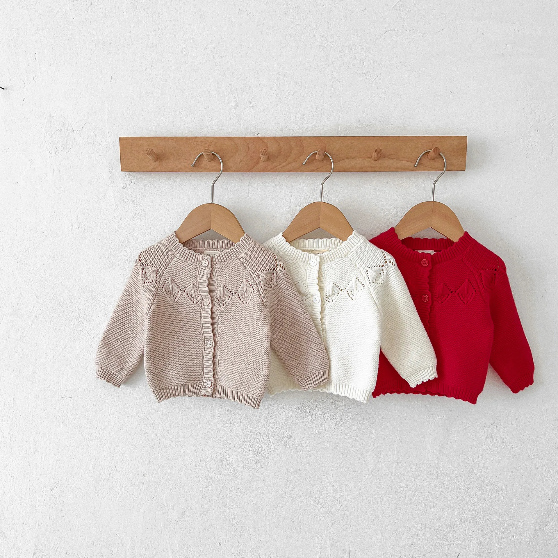 

0-2Y Baby Knitted Cardigan 2023 Autumn New Baby Boys Solid Sweater Coat Toddler Girls Cotton Cardigan Knitwear Jacket Sweater