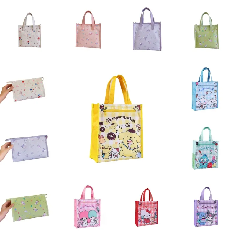 

Sanrio Pochacco Portable Lunch Box Bag Large-capacity Textbook Wash and Make-up Storage Bag Picnic Travel Satchel Holiday Gifts