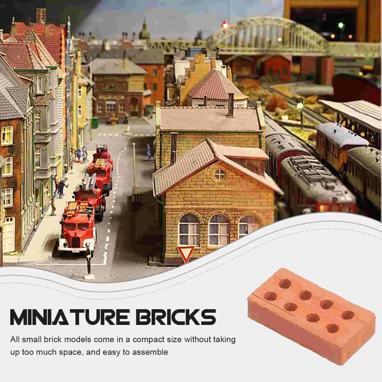 50 Pcs Miniature Bricks Building Model Kits Mini Bricks Sets Cement Blocks Diy Craft Projects Plant Shelves Outdoor Furniture