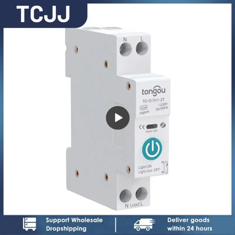 

Умный автоматический выключатель Tuya с измерением 1P 63А, с дистанционным управлением на DIN-рейке, работает с Alexa Home