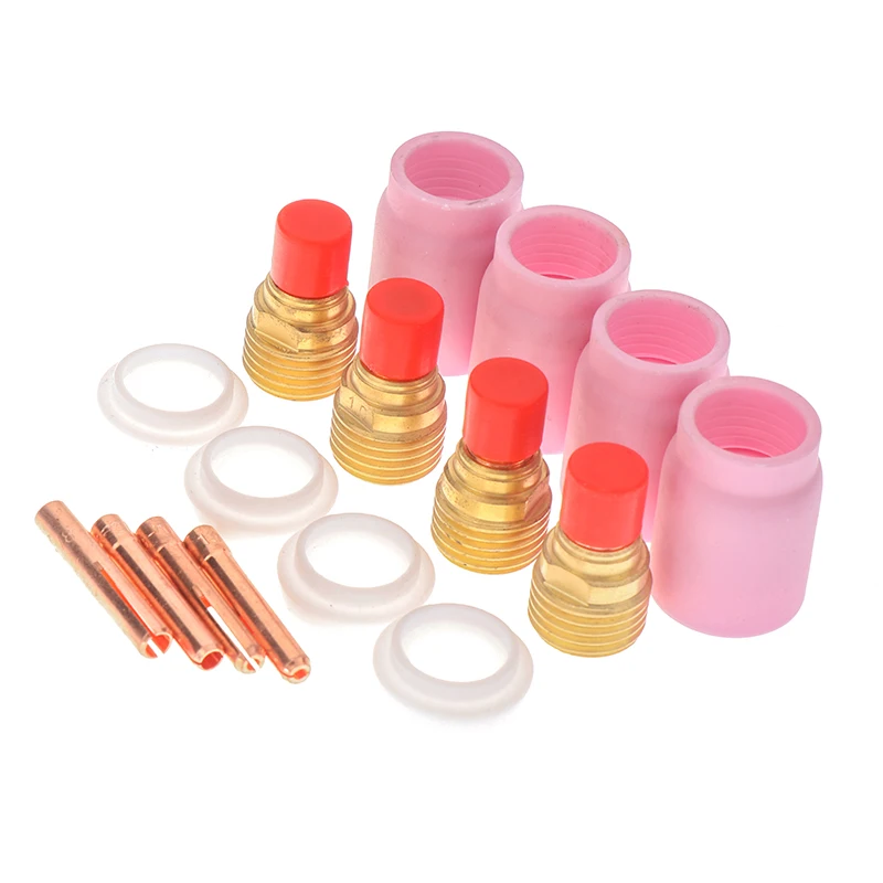 

4Pcs TIG Gas Lens Kit 1.0/1.6/2.4/3.2mm FIT TIG Welding Torch PTA DB SR WP-9/20/25 Series Argon Arc Welding Torch Accessories