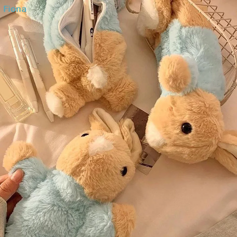 ? 귀여운 봉제 토끼 필통 카와이 인형 신학기 수납 가방 펜 가방 문구 학생용 문구 학용품