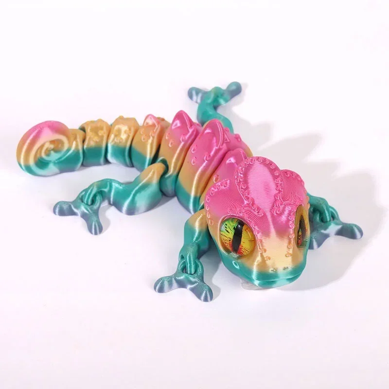 3D Printing Chameleon Ornaments Multi-joint Movable Simulation Dragon Color Cartoon Dragon Home Decoration Kids Cool Gifts