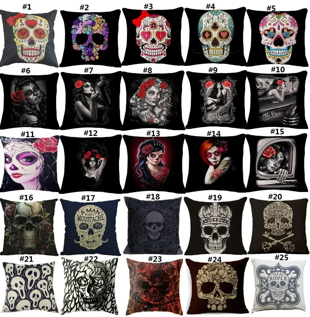 

Gold Skull Fashion Pattern Home Decor Pillowcase Cushion Cover