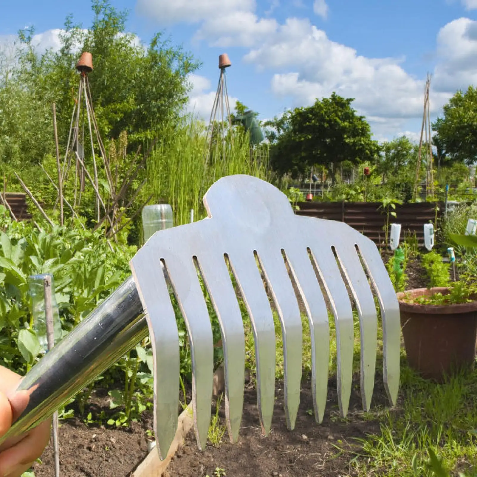 Stainless Steel Weeds Puller Heavy Duty Lawn Rake Manual Root Remover Gardening Tool for Garden Yard Farm