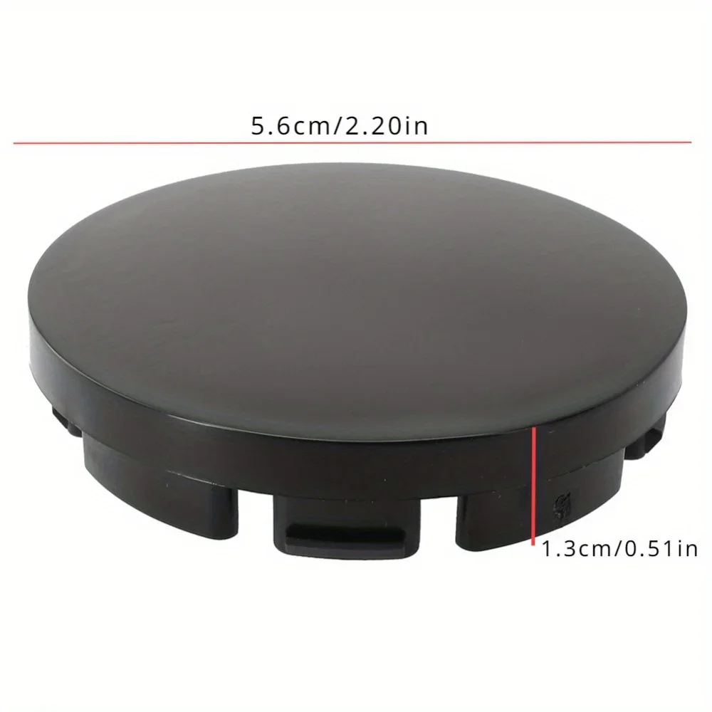 4PCS 55mm/2.17in Car Wheel Center Cap ABS Plastic Black Car Rims Alloy Wheel Center Hub Centre Cap Car Accessories