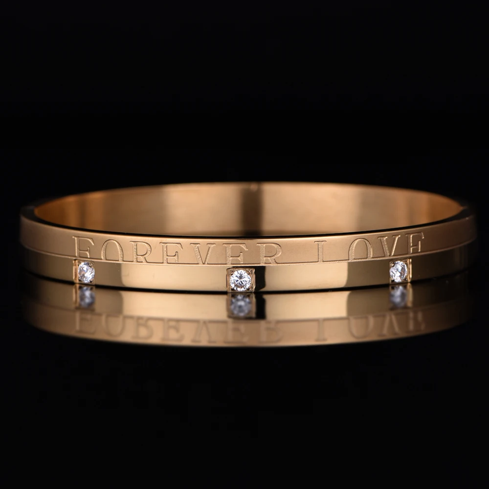 Luxury Cuff Bracelet Bangle Stainless Steel  Bracelet Carving Couple Bangle For Men Women Jewelry Wedding Forever Kpop Gifts 2