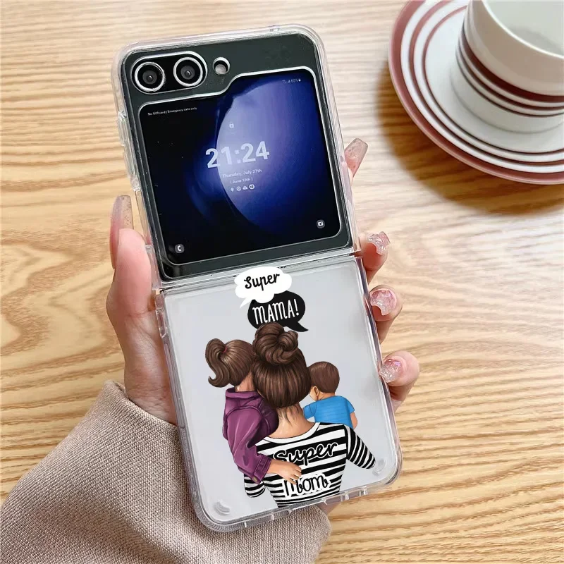 Fashion Super Mama and Dad Transparent Clear Phone Case Cover