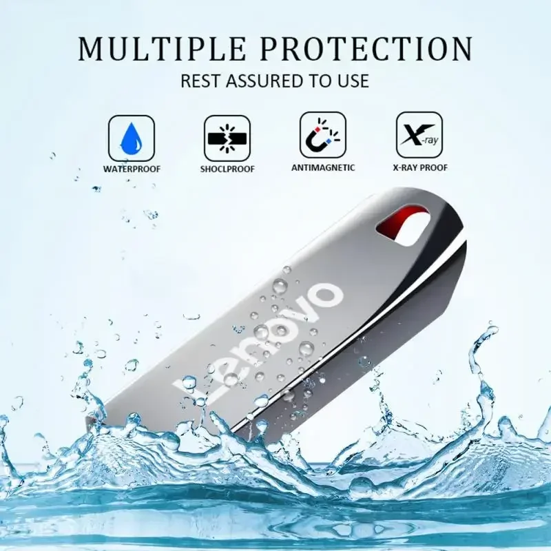 Lenovo Flash Drives 3.0 2TB Metal High Speed Pendrive 1TB 512GB Portable Drive Waterproof Memoria Usb Flash Disk TYPE-C Adapter