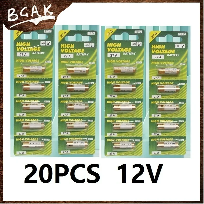 20PCS Universal 12V A27 27A G27A MN27 MS27 L828 alkaline battery toy doorbell alarm remote control V27GA ALK27A A27BP K27A