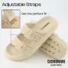 Crestar Sandals for Women and Men Summer Fashion Double Buckle Adjustable Slides Outdoor Soft Pillow Slippers EVA Flat Sandals 5