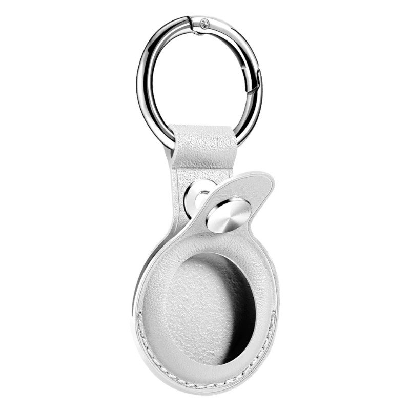 Elegant PU Leather Waterproof Keyring with Metal Pendant