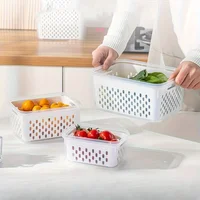 Couvercle de cuisine pour réfrigérateur, aliments frais congelés, boîte de conservation scellée, vidange de fruits et légumes, boîte de rangement en plastique 5