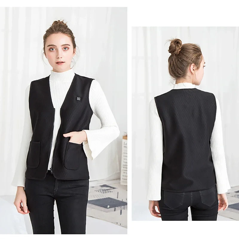 USB Heated Vest Jackets Winter Electric Heating Vest Outdoor Warm Thermal Coat Women Men Keep Warm Sportswear Heated Equippement heated jacket