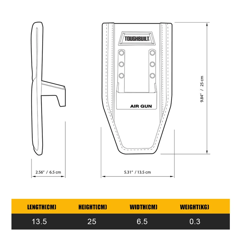 TOUGHBUILT TB-37 에어건 홀더 내마모성 옥스포드 원단 공구 망치 링 두꺼워진, 내마모성 및 찢어짐 방지