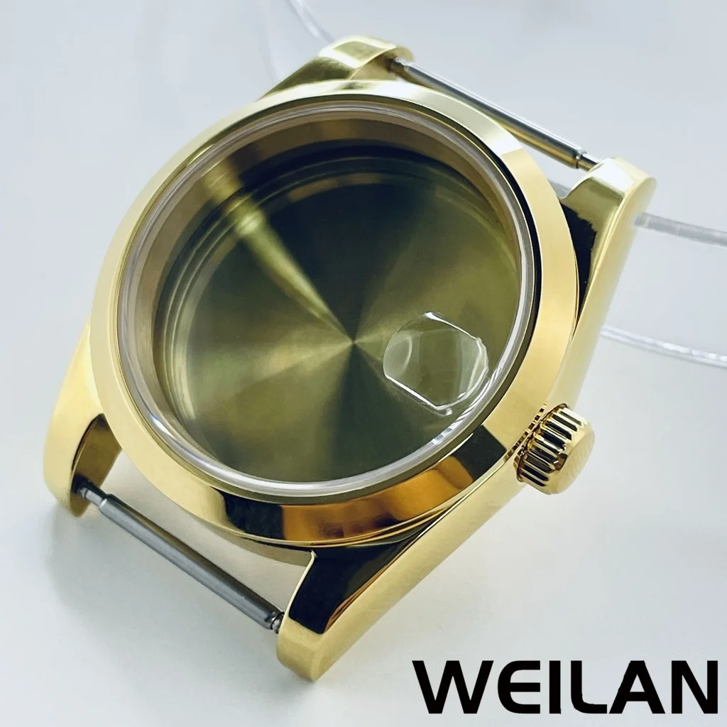 Gold Top Waterproof Watch Case with Sapphire Crystal