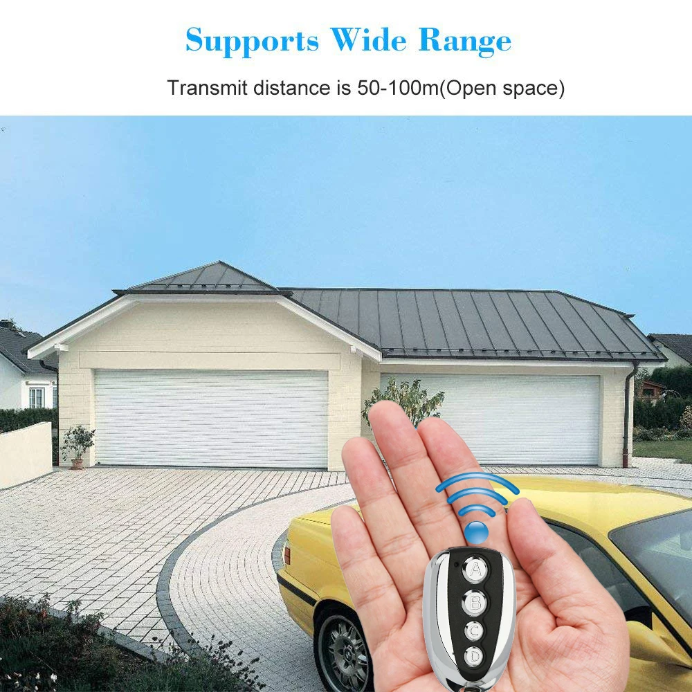 

Gate Remote Control Opener Easy to Use 4-Button Metal Type Copy Wireless Remote Control for Electric Door Remote Control
