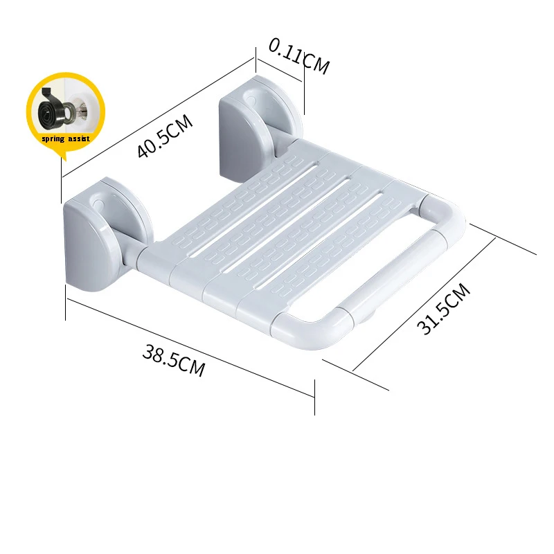 Bathroom Shower Wall Mounted Seat Folding Stool Entrance Door Changing Shoes Chair Stainless Steel+Nylon Bearing 200KG 3