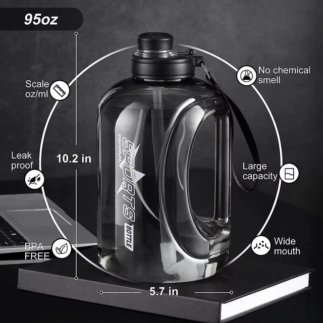 New Hiking And Fitness Super Large Capacity Accurate Calibration Water Bottle Food Grade Plastic Material Scientific Drinking 3