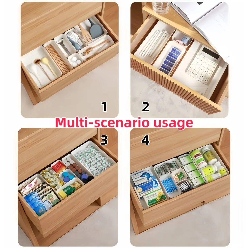 7pc/set Storage Drawer Storage Box Sundries Jewellery Holder Make Up Organizer Box Kitchen Bathroom Storage Trays Closet Cover