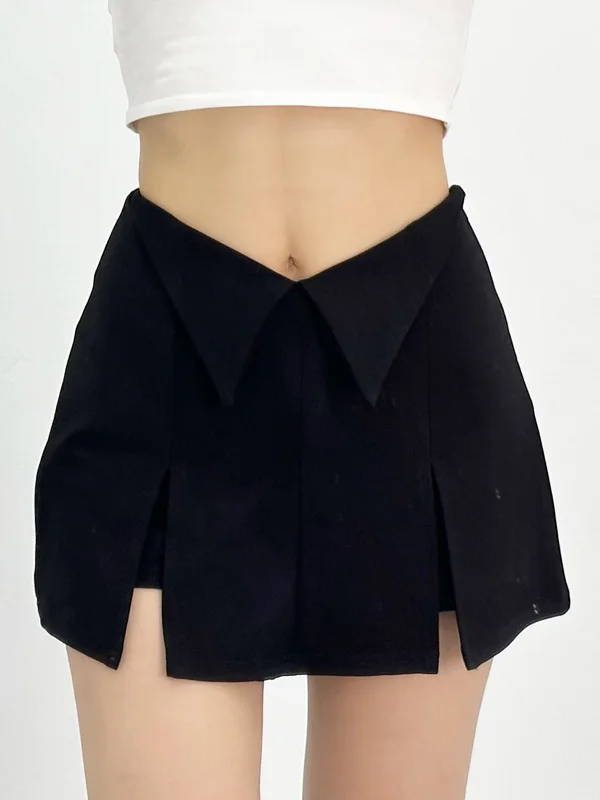 

TVVOVVIN 2023 Summer New Sexy V-waist Exposed Navel Wrapped Hip Skirt For Women Girls Low Waist Small Split Short Skirt FW72