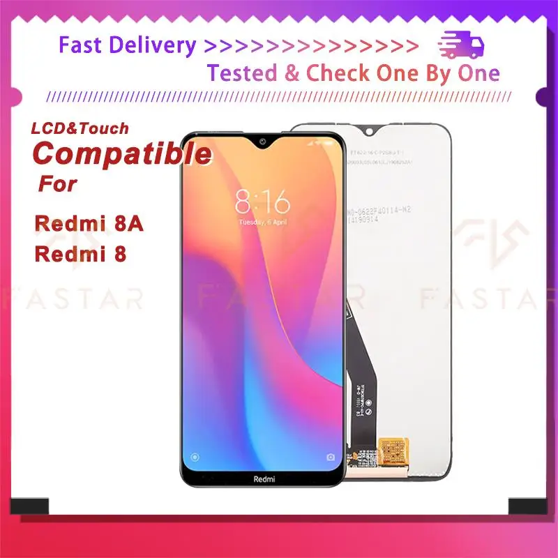 

ЖК-дисплей с дигитайзером сенсорного экрана в сборе для Xiaomi Redmi 8 8A, 6,22 дюйма