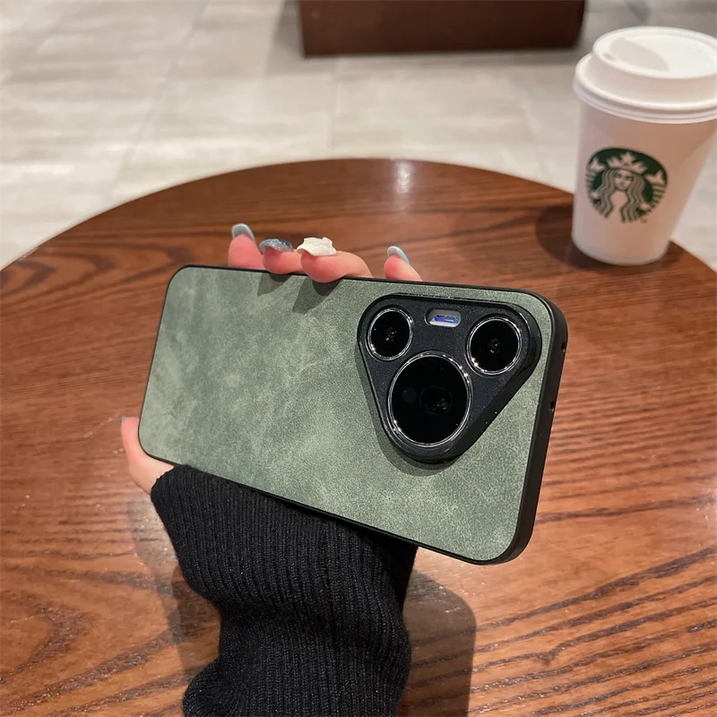 Luxury Matte TPU Leather Phone Case - Soft Cover