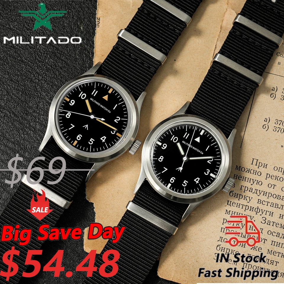 Militado ML14 V2 Watch VH31/VH65 Sweep Quartz/515 Movement