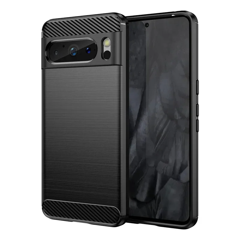 Sleek Carbon Fiber Matte Silicone Protective Phone Case