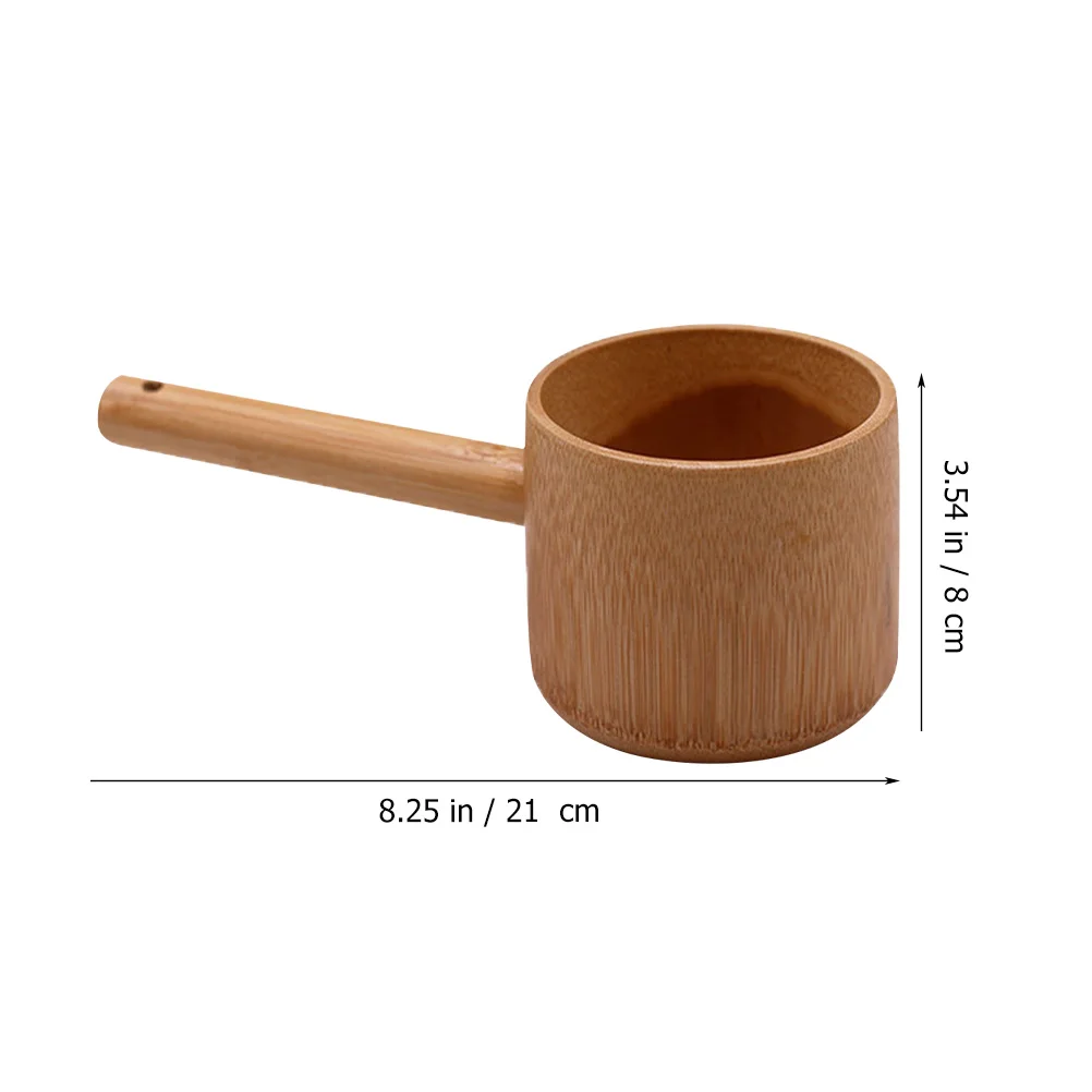 Wooden Scoop Wooden Ladle Water Ladle Bamboo Tea Ladle Bath Ladle Dipper Water Scoop Shampoo Ladle Cup Bath Spoon Home images - 6