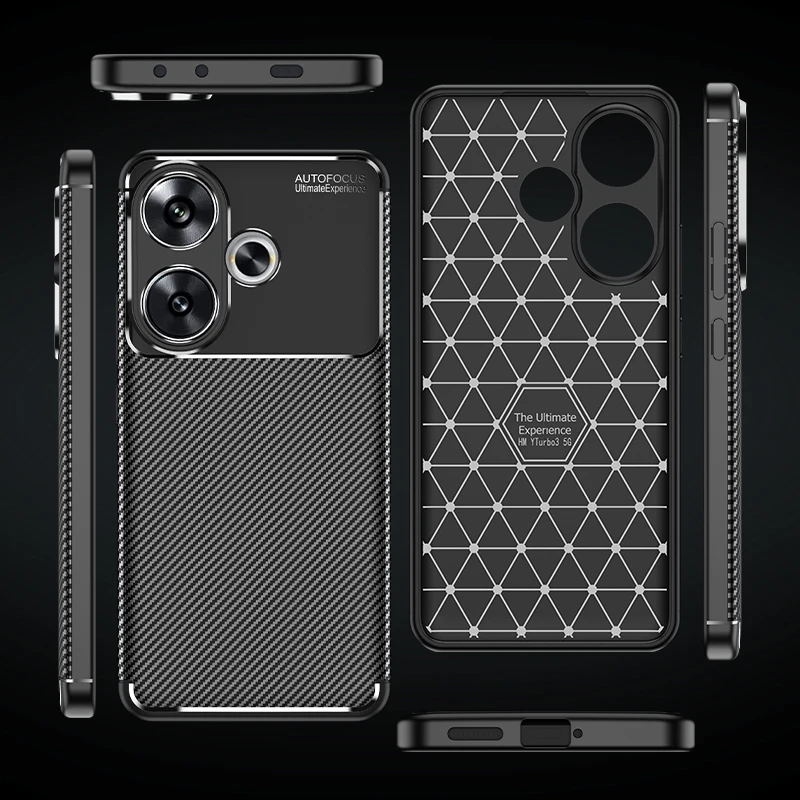 Enhanced TPU Silicone Carbon Fiber Anti-Knock Back Cover