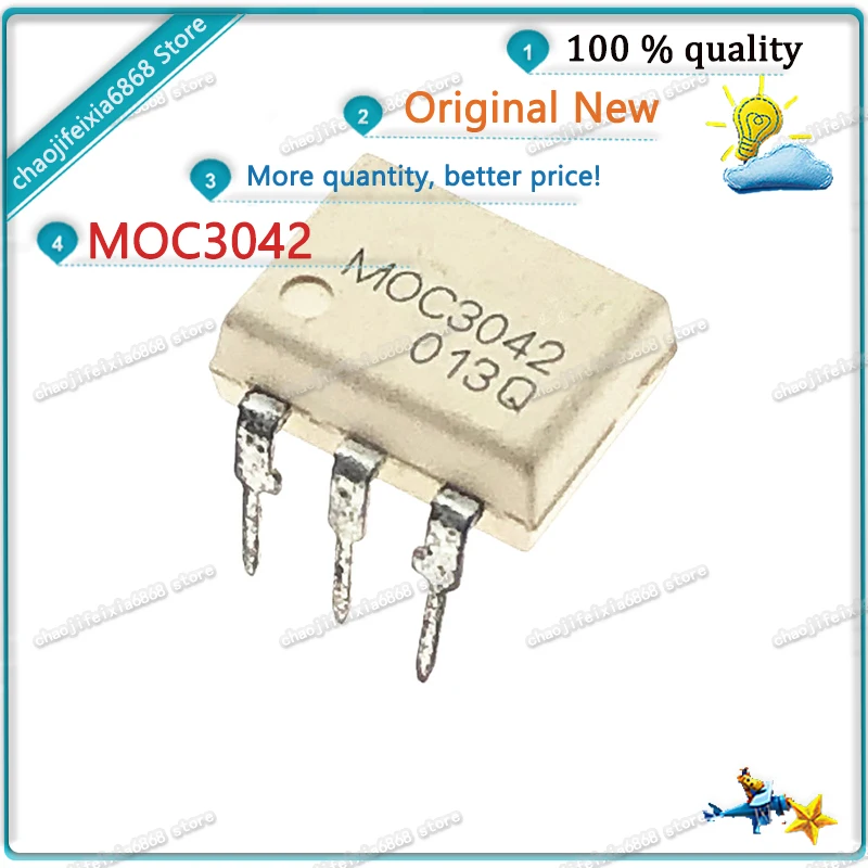 10 шт./лот! MOC3042 3042 DIP-6 MOC3042M MOC3042SR2M DIP6 оптрон чип с оптопарой |